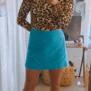 J.crew turquoise silk taffeta mini skirt